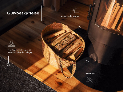 Plaat voor onder houtkachel in zwarte rechthoekige uitvoering