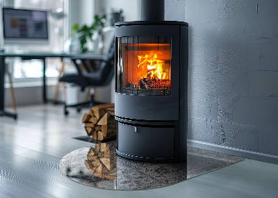 Onderplaat kachel halfovale Decoratieve tegelmotieven