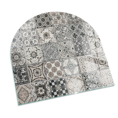 Onderplaat kachel halfovale Decoratieve tegelmotieven