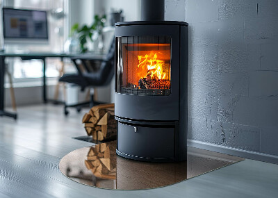 Onderplaat kachel halfovale Ecologisch bosmotief