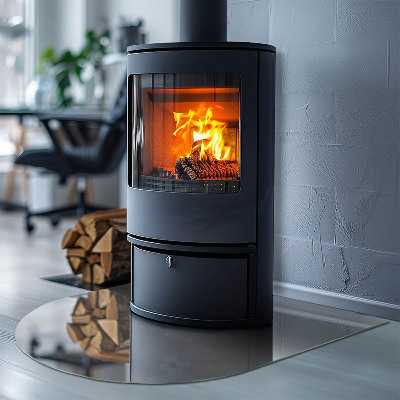 Onderplaat kachel halfovale Indrukwekkende betontextuur