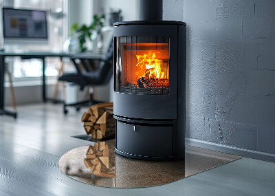 Onderplaat kachel halfovale Steen-geïnspireerd patroon