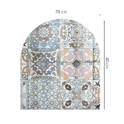 Onderplaat kachel halfovale Getegelde mozaïekpatronen