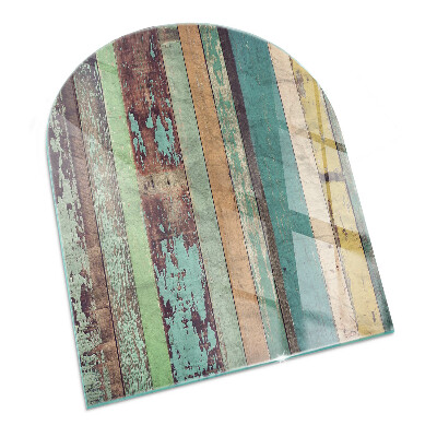 Onderplaat kachel halfovale Tinten van planken in een unieke combinatie