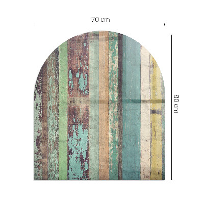 Onderplaat kachel halfovale Tinten van planken in een unieke combinatie
