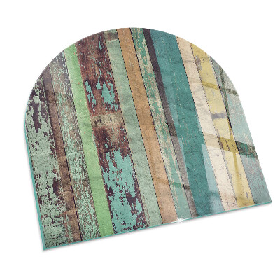 Onderplaat kachel halfovale Tinten van planken in een unieke combinatie