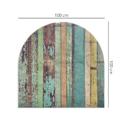 Onderplaat kachel halfovale Tinten van planken in een unieke combinatie