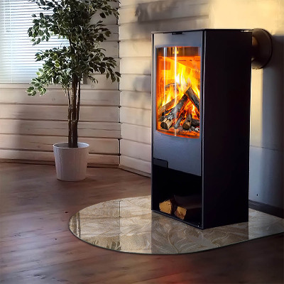 Kachel vloerplaat halfovale Subtiele bladmotieven