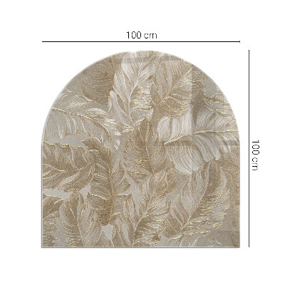 Kachel vloerplaat halfovale Subtiele bladmotieven