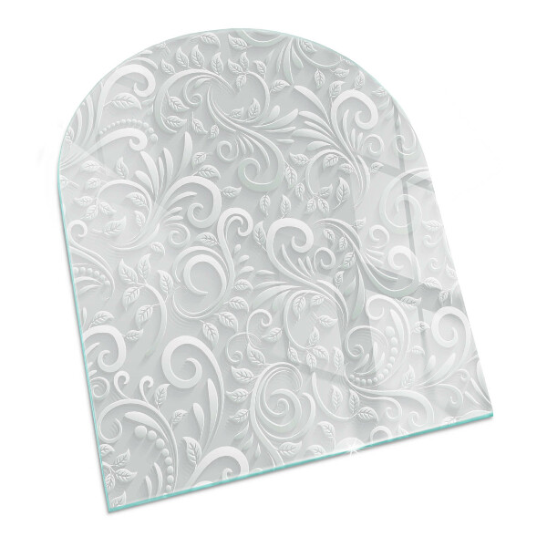 Onderplaat kachel halfovale Chique bloemenpatroon