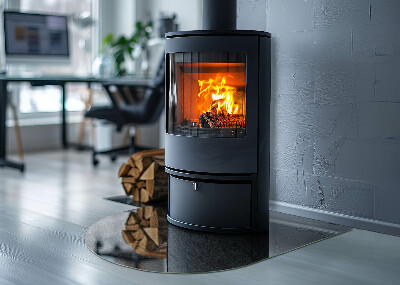 Onderplaat kachel halfovale Steentextuurmotief