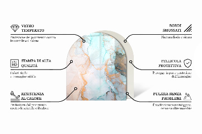 Onderplaat kachel halfovale Driedimensionaal geometrisch motief