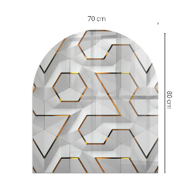Onderplaat kachel halfovale Driedimensionaal geometrisch motief