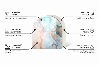 Onderplaat kachel halfovale Driedimensionaal geometrisch motief