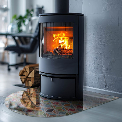 Onderplaat kachel halfovale Geometrische rasters in vormen