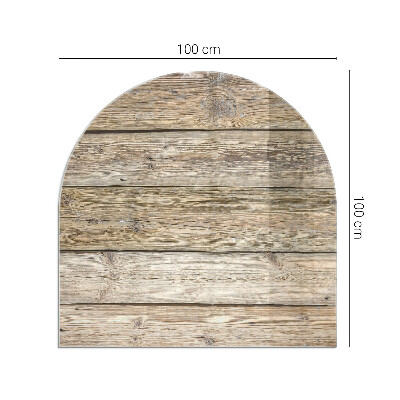 Onderplaat kachel halfovale Natuurlijk houten plankpatroon