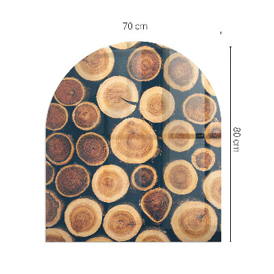Kachel vloerplaat halfovale Een doos met een tekening van gesneden hout