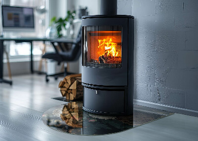 Onderplaat kachel halfovale Bloemen- en vlinderpatroon