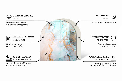 Kachel vloerplaat halfovale Golven en lijnen in een abstracte stijl