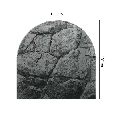 Onderplaat kachel halfovale Steen-geïnspireerd patroon