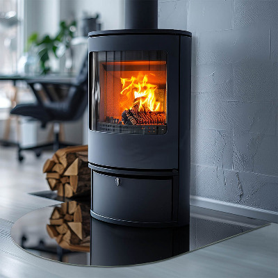 Onderplaat kachel halfovale Kleur Donker Grafiet