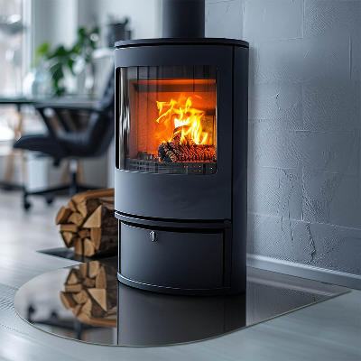 Onderplaat kachel halfovale Kleur: grijsbruin