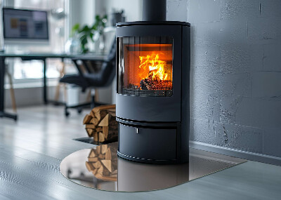 Onderplaat kachel halfovale Kleur Lichtbruin