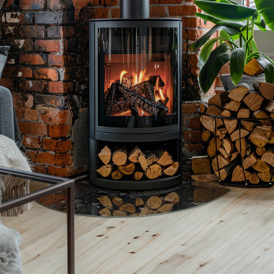 Onderplaat kachel kwart Geometrische wolken in abstracte vormen