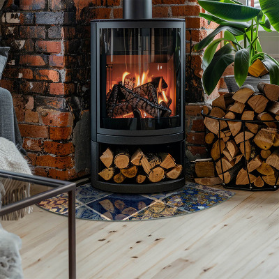 Onderplaat kachel kwart Keramisch tegelmotief