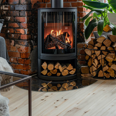 Onderplaat kachel kwart Subtiel marmerpatroon met aderen