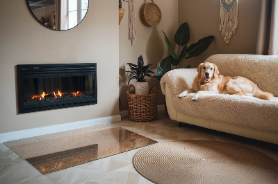 Onderplaat kachel rechthoekige Hout in een natuurlijke stijl
