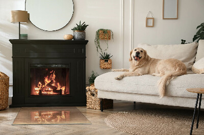 Onderplaat kachel rechthoekige Hout in een natuurlijke stijl