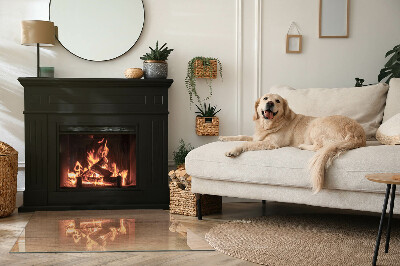 Onderplaat kachel rechthoekige Hout in een natuurlijke stijl