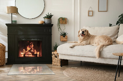 Onderplaat kachel rechthoekige Steenmotief in organische stijl