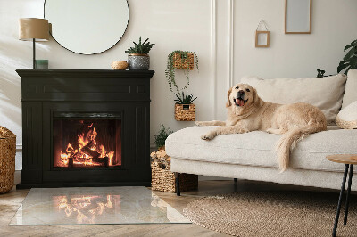 Onderplaat kachel rechthoekige Steenmotief in organische stijl