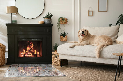 Onderplaat kachel rechthoekige Mozaïektegels met patroon