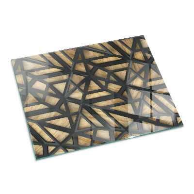 Kachel vloerplaat rechthoekige Geometrische patronen met een houten achtergrond