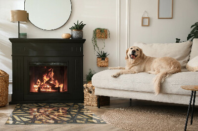 Kachel vloerplaat rechthoekige Geometrische patronen met een houten achtergrond