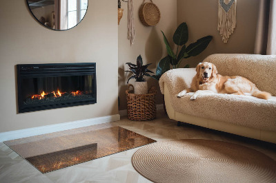 Onderplaat kachel rechthoekige Roestige accenten op de achtergrond