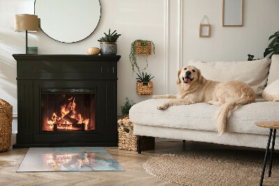 Onderplaat kachel rechthoekige Abstracte kleurgolven