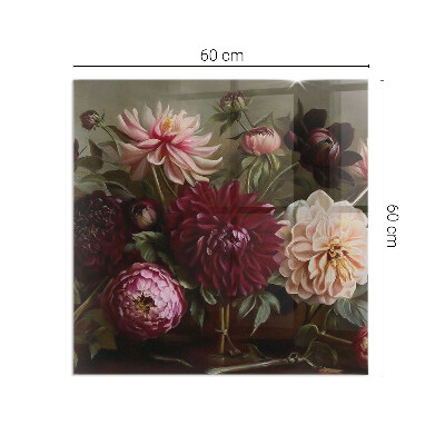 Onderplaat kachel rechthoekige Details van kleurrijke bloemen