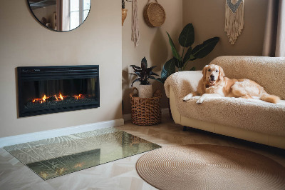 Onderplaat kachel rechthoekige Achtergrond met tropische bladeren