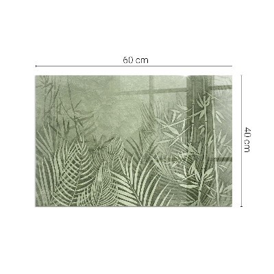 Onderplaat kachel rechthoekige Achtergrond met tropische bladeren