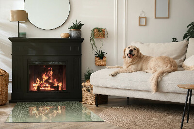 Onderplaat kachel rechthoekige Achtergrond met tropische bladeren