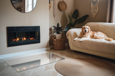 Onderplaat kachel rechthoekige Ivoorkleur