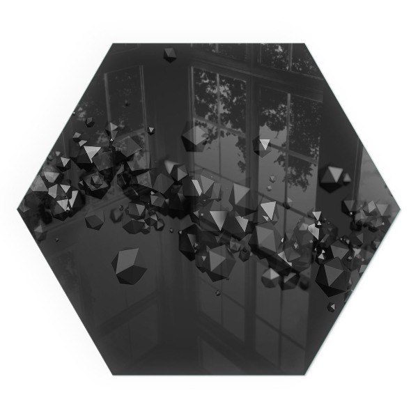 Zeshoekig vloerplaat voor kachel Wolkenvormen in een abstracte compositie