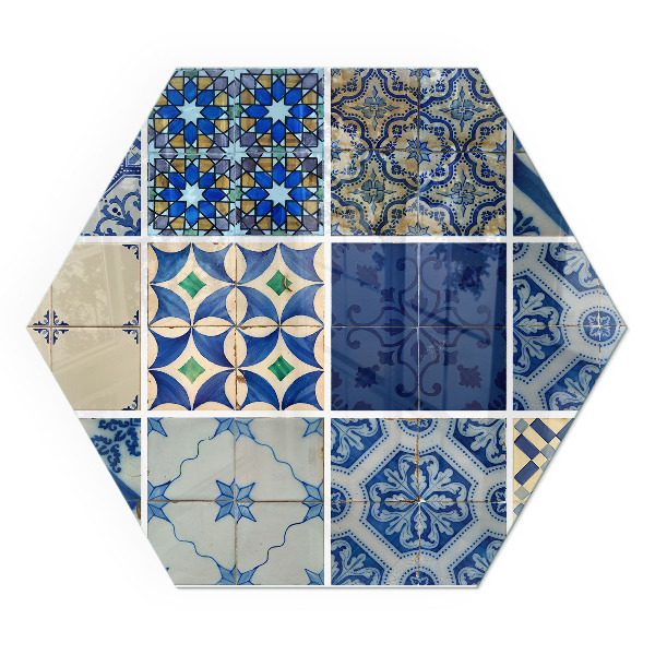 Zeshoekig vloerplaat voor kachel Stijlvolle ontwerpen geïnspireerd op keramiek.