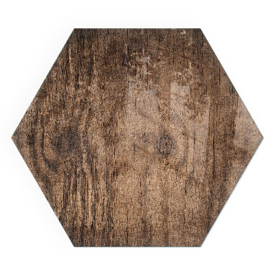 Zeshoekig vloerplaat voor kachel Hout in een natuurlijke stijl