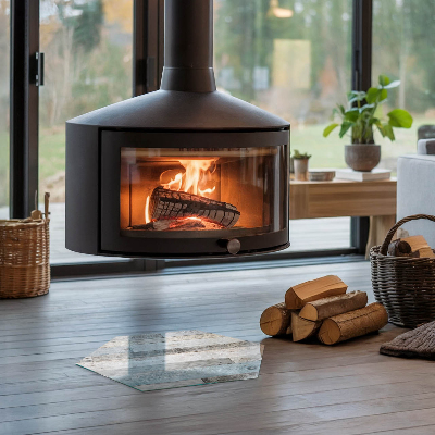 Zeshoekig onderplaat kachel Diverse kleuren planken in de stijl
