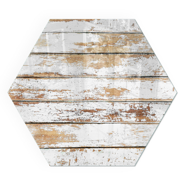 Zeshoekig kachel vloerplaat Beschadigd patroon van het houten oppervlak